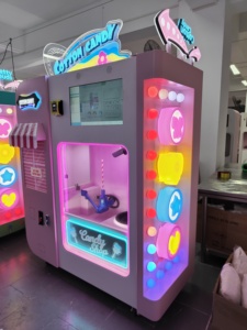 Candy Sugar Robot Máquinas expendedoras comerciales Pantalla grande Mini máquina <span class=keywords><strong>de</strong></span> algodón <span class=keywords><strong>de</strong></span> azúcar Hot Large Auto Magic Cotton para niños proporcionados - Product Image 3