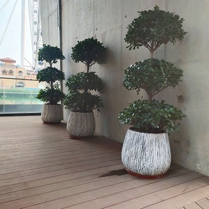 Pots de fleurs en <span class=keywords><strong>fibre</strong></span> d'argile de conception personnalisée jardinières avec plateau pour extérieur intérieur arbre plante pot décoration en gros Chine - Product Image 1