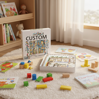 Juego de Mesa de Estrategia Personalizado con Tablero Gris y Bloques de Madera para Fiestas Familiares y Juego Educativo