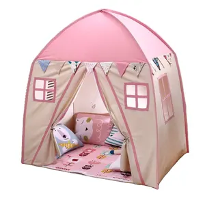 Çocuklar için oyuncak çadır oyun çadırı çocuk kale tuval gölgelik kapalı açık için taşıma çantası ile taşınabilir Playhouse için pembe kız