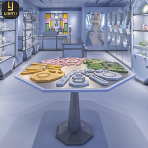 ตู้โชว์เครื่องประดับโทนสีฟ้าตู้โชว์ไฟ LED แท่นวางเครื่องประดับสำหรับห้างสรรพสินค้า - Product Image 4