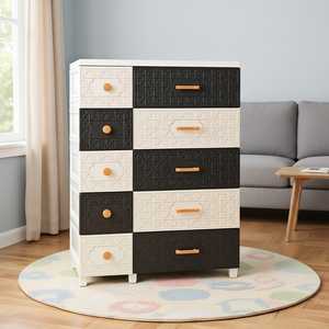 Armoire de rangement en <span class=keywords><strong>plastique</strong></span> de luxe à <span class=keywords><strong>5</strong></span> niveaux, grande capacité, durable, organiseurs de rangement, <span class=keywords><strong>tiroirs</strong></span> pour chambre à coucher, salon - Product Image 4
