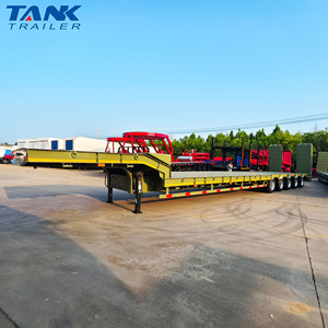 Semi-<span class=keywords><strong>remorque</strong></span> surbaissée en acier à 5 essieux de 30 à 80 tonnes avec échelle hydraulique et essieux FUWA pour le transport d'équipements lourds - Product Image 3