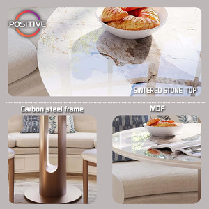 Hiện Đại Thời Trang Đồ Nội Thất Bàn Ăn Sáng Thiêu Kết Đá Thép Không Gỉ Cafe Bàn Và Ghế Nhỏ Có Kích Thước Vòng Bàn Ăn - Product Image 3