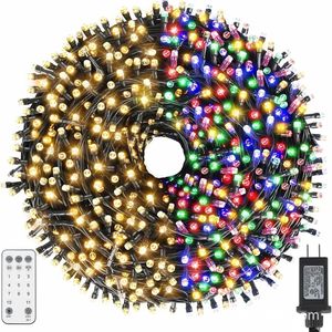 Giáng sinh chuỗi đèn 39ft 100LED ấm nhiều màu mát màu xanh lá cây ngoài trời 8 chế độ điều khiển từ xa <span class=keywords><strong>Patio</strong></span> vườn bên trang trí - Product Image 1