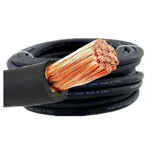 Super Flexible Copper 1/0 2/0 3/0 4/0 6 8 10 AWG Stranded Flexible Cable Rubber Welding Cable
