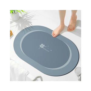 Tapis de bain ovale en terre de diatomée Jiao Zhi Yuan, antidérapant, design minimaliste, pour salle de bain, usage commercial - Product Image 1