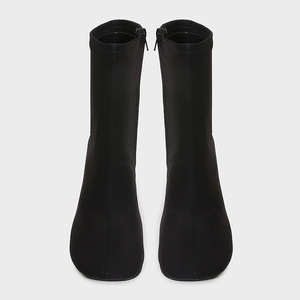 Botas de Moda para <span class=keywords><strong>Mujer</strong></span>, <span class=keywords><strong>Otoño</strong></span>, Nuevas, Negras, Punta Cuadrada, Tacón de Aguja Elástico, Botas Ajustadas, Botas Tipo Calcetín - Product Image 4