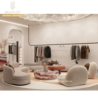 Idées de présentation de vêtements simples Présentoir de meubles de magasin de tissus en bois personnalisé Présentoir de jeans de magasin d'intérieur