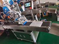 Étiqueteuse automatique personnalisée professionnelle pour l'étiquetage avant et arrière des bouteilles rondes, machine d'étiquetage plate