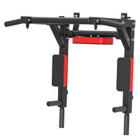 Stasiun Dip Portable Baja yang Dapat Disesuaikan, Terpasang di Dinding untuk Latihan Kekuatan, Palang Horizontal untuk Pull-up dan Chin-up, Garansi 1 Tahun