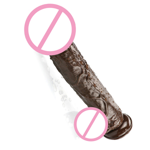 Dildo manuel souple de 26 cm, couleur café, simulation de <span class=keywords><strong>pénis</strong></span> d'homme <span class=keywords><strong>africain</strong></span>, extra large, étanche, réaliste, pour masturbation féminine adulte - Product Image 4