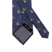 Cravate pour hommes en gros de Chine bleu marine en microfibre polyester tissé jacquard animal de compagnie chien grandes cravates personnalisées pour hommes