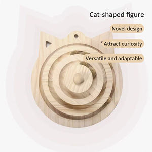 <span class=keywords><strong>Poteau</strong></span> à gratter pour chat en sisal, plateau tournant en <span class=keywords><strong>bois</strong></span> massif à 4 niveaux, résistant à l'usure, jouet auto-activant pour chat, disque rotatif pour chat, balle - Product Image 2