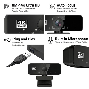 กล้องเว็บแคม JWC027 4K สำหรับพีซี พร้อมไมโครโฟนในตัว แบบเสียบใช้งานได้ทันที สำหรับการประชุมทางวิดีโอ การถ่ายทอดสด และการเรียนออนไลน์ (8MP 30fps) - Product Image 5