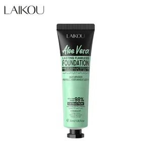 Concealing dasar makeup cakupan penuh Ringan tahan lama 30g LAIKOU ALOE VERA FOUNDATION cair sempurna tahan lama