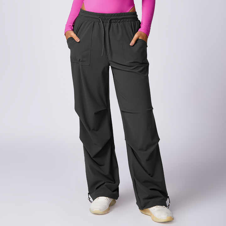 Women Comfort Loose Drawstring Lightweight Oversize Flare Pants 