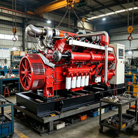 Générateur à gaz turbocompressé 16 cylindres 1000 kW, direct usine, groupe électrogène double carburant pour alimentation de secours industrielle d'urgence