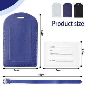Customizable PU Leather Luggage Tag with Airplane Logo in Gold Foil Fashionable Travel Accessory for Suitcases - Product Image 3