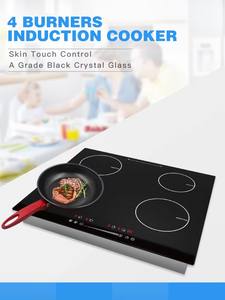 Cocina <span class=keywords><strong>de</strong></span> Inducción Comercial Eléctrica <span class=keywords><strong>de</strong></span> 6KW al por Mayor OEM, Carcasa <span class=keywords><strong>de</strong></span> Acero Inoxidable, Control Táctil <span class=keywords><strong>de</strong></span> Vidrio Negro, 4 Quemadores para - Product Image 2