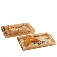 Plateaux de service rectangulaires modernes en bois sculpté sur mesure pour cuisines, bars et restaurants