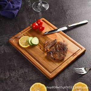 Tabla de cortar cuadrada de madera maciza de 20x20 cm, color retro, tabla de cortar para cocina, bandeja para servir queso, carne y pizza - Product Image 3