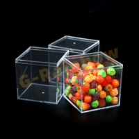 Boîte en plastique 80x80mm Conteneur à sucre résistant aux rayures Présentoir à gâteaux et desserts