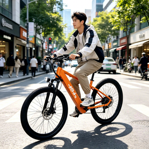 VTT électrique à batterie intégrée 27,5 pouces, cadre en acier carbone, batterie lithium 36V, moteur arrière intégré 350W, design de vélo de montagne, moteur puissant 350W - Product Image 3
