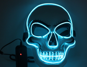 หน้ากากพีวีซีสำหรับปาร์ตี้ฮาโลวีนปาร์ตี้หน้ากาก LED สีเดียวสำหรับตัวตลกไฟเย็น - Product Image 4