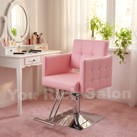Chaise de coiffure rose avec pompe hydraulique, chaise de barbier, chaise de salon de beauté pour salon de coiffure, spa, studio de maquillage, utilisation en réception