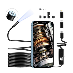 HD Endoscope Inspection Camera with 8 Adjustable <b>LED</b> <b>Lights</b> 8 mm Semi Rigid Essential for mechanics iOS Android Borescope - Product Image 1