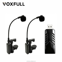 Système de microphone sans fil double VOXFULL KX562 2.4G avec deux émetteurs pour les performances live, l'enseignement et l'enregistrement