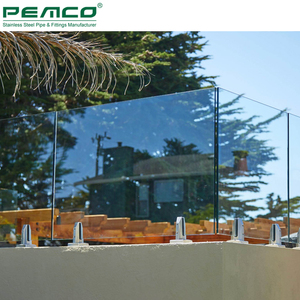 <span class=keywords><strong>Esterno</strong></span> <span class=keywords><strong>Balcone</strong></span> 12 Millimetri di Vetro Ringhiera Ponte In Acciaio Inox Balaustra Di Vetro Frameless Perno - Product Image 1