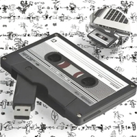 Clé USB personnalisée en forme de cassette avec enregistreur vocal, 1 Go à 32 Go, design cassette, pack mémoire 128 Go dans un coffret cadeau