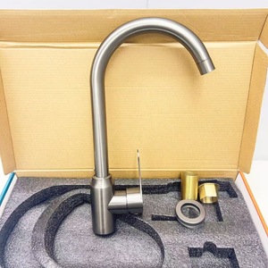 Grifo de Cocina de Acero Inoxidable, Monomando, de Montaje en Encimera, Estilo Moderno, Grifo de Lavabo de un Solo Orificio - Product Image 1