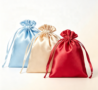 Sacs en satin à cordon personnalisés avec logo, sacs de Noël, emballage cadeau pour bijoux, sacs de rangement en satin à cordon