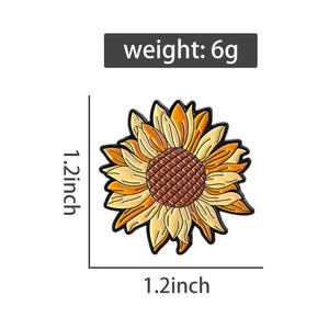 Nouvelle Broche Tournesol Personnalisée, Série Créative de Fleurs de Tournesol Jaunes en Dessin Animé, Badge en Métal pour Décoration de Vêtements - Product Image 5