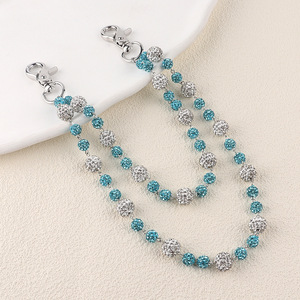 מכירה חמה 8 מ "מ קריסטל <span class=keywords><strong>rhinestone</strong></span> כדור כיס שרשראות מחומר שכבות חימר רבדים שרשרת ארנק ג 'ינס חרוזים שרשרת ארנק לגברים נשים מתנה - Product Image 6