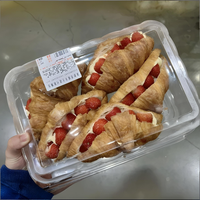 Boîtes à pâtisserie, croissants, sandwichs et desserts en plastique PET transparent jetables pour supermarchés