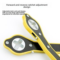 Llave de trinquete de manivela tipo tijera que ahorra esfuerzo, con palanca de mango cruzado y cabezales intercambiables para coches, carros, gatos y desmontaje de neumáticos