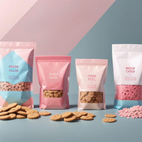 Sacs refermables en Mylar personnalisés, imprimés, givrés, recyclables, mats, de qualité alimentaire, pour snacks, biscuits, gâteaux, avec fermeture à glissière, thermoscellables, pochettes verticales