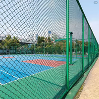 Malla de Alambre Galvanizado por Inmersión en Caliente Personalizada, Malla de Alambre Diamantada con Recubrimiento Verde para Cercas Deportivas