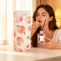 Diffuseur de parfum à bâtonnets en fibre jaune pour la maison, parfum pêche, huile essentielle, désodorisant d'air, parfum longue durée