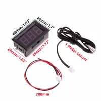 Termometer Digital LED, Sensor suhu termostat untuk mobil dalam ruangan luar ruangan stasiun Monitor cuaca akuarium 5V 12V 0.56"