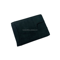 Dompet Kulit Pria Anti-RFID Desain Sederhana dan Keren, Tempat Kartu dan Penjepit Uang