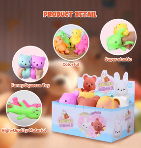 OEM Wholesale 8 Inch Colorful <b>Cute</b> Rabbit <b>Bear</b> Animal Squeeze Toy PU Material for Boys and Girls Sensory Stress Relief Fidget - Product Image 6