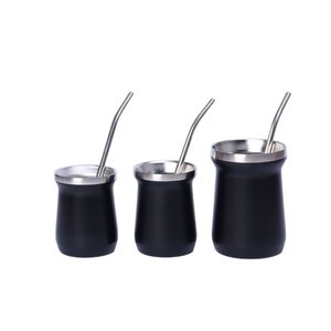 Taza de Acero Inoxidable Reutilizable Personalizada de Doble Pared para <span class=keywords><strong>Mate</strong></span> con Bombilla - Product Image 1
