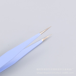 Colored stainless steel tweezers, <b>nail</b> art tools, eyelash <b>extension</b> tools (straight/curved tips), repair tools, pointed tips, - Product Image 5