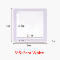 Boîtes d'emballage en gros 5*5cm pour bijoux, boîtes à bijoux en acrylique transparent noir et blanc