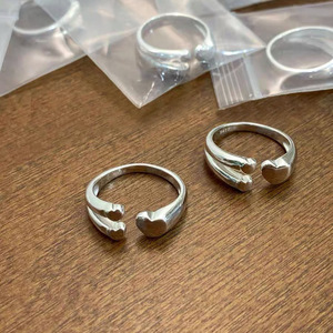 S925 Sterling Silver <b>Open</b> Heart <b>Ring</b> For Women Everyday Wear Simple Stylish Jewelry - Product Image 5